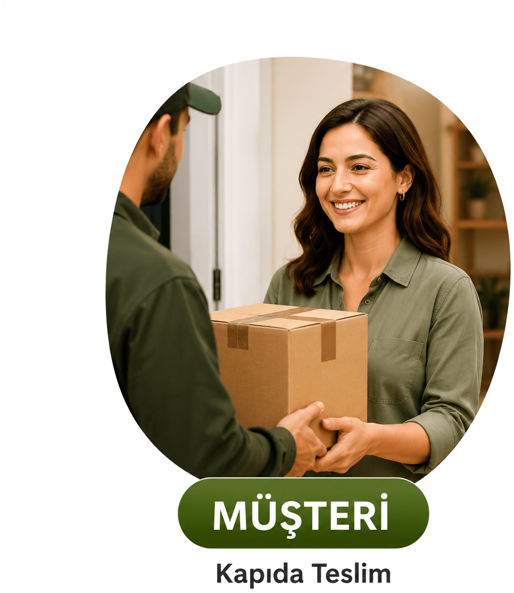 Kapıda teslim alan müşteri